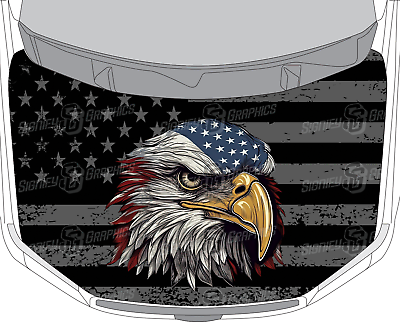 #ad Hood Vinyl Wrap Patriotic American Eagle Decal Truck or Car $179.00