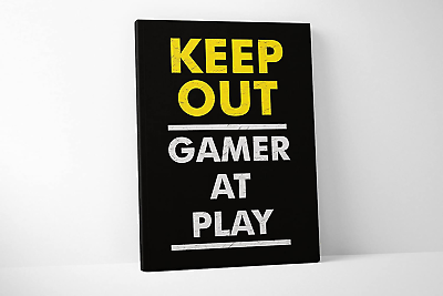 #ad Keep Out Gamer Canvas Video Game Wall Print Funny 12 X 18 Inches $50.00