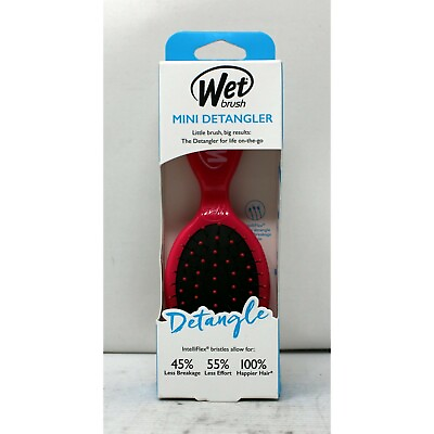 #ad NEW OPEN BOX Wet Brush Mini Detangler Hair Brush Detangle BWR832PINK Pink $7.87