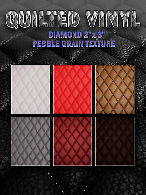 #ad Quilted Vinyl Pebble Grain Texture Diamond 2quot; x 3quot; With 3 8quot; Foam Backing $23.99