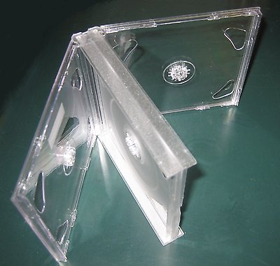 #ad 1 New Top Quality Rare Clear 24MM Multi 4 Quad CD Jewel Case w Clear Tray GF4 $8.00