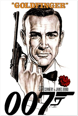 #ad Goldfinger James Bond 007 Movie Poster Sean Connery US Version $24.99