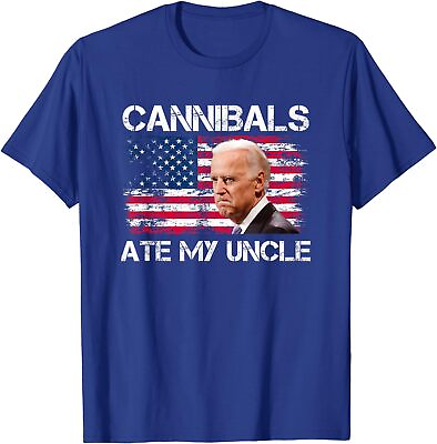 #ad Cannibals Ate My Uncle US Flag Biden Vintage Gift Unisex T Shirt $18.99