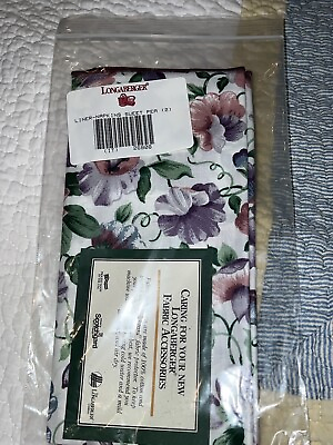 #ad 🌷 NIP 2 Longaberger Napkins SWEET PEA Brand New Colorful Perfect For Spring $17.99