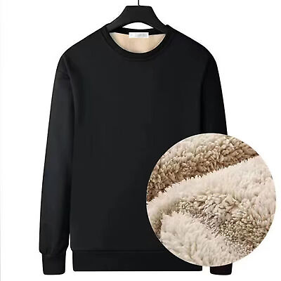 #ad Fleece Lining Casual Tops Warm Men Sweatshirt Men#x27;s Lined Thermal with O neck $29.78