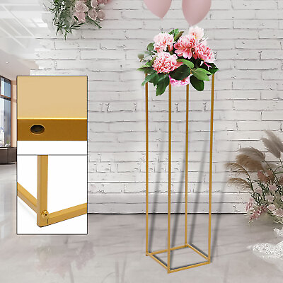 #ad Gold Flower Vase Stand Metal Road Lead Wedding Centerpiece Decorative Rack $25.65