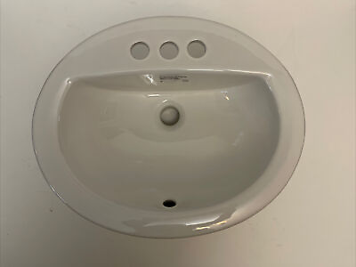 #ad PROFLO PF19164WH 19quot; X16” Self Rimming Oval Bathroom Sink White $30.00