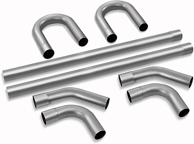 #ad 8PCS DIY Stainless Steel 2.25 Exhaust Pipe KitIncluding Mandrel Bend Pipe amp; U B $180.99
