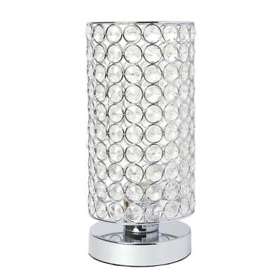 #ad Elipse Crystal Bedside Nightstand Cylindrical Uplight Table Lamp $34.84