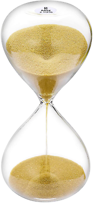 #ad Suliao Hourglass 60 Minute Sand Timer: 5.1 Inch Gold Sand Clock Large Sand Watc $16.88