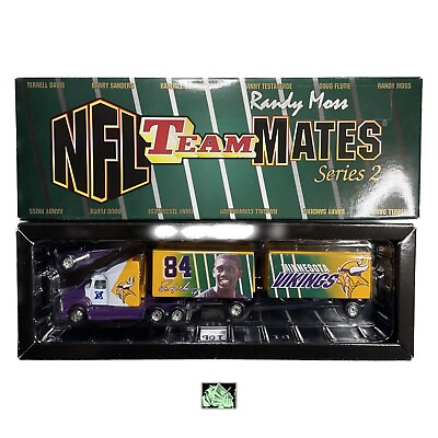 #ad NFL Teammates Randy Moss All Metal Double Trailer Toy White Rose 1999 $24.99