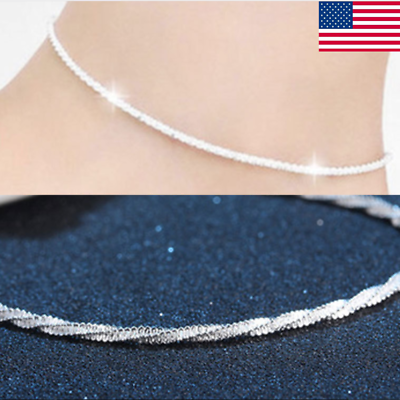 #ad Fashion Ankle Bracelet Women 925 Silver Anklet Foot Jewelry Chain Beach $1.23