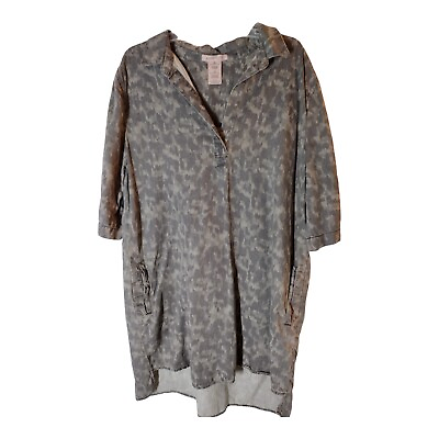 #ad Philosophy Tencel Shirt Dress Women#x27;s Sz XXL Brushed Cougar pockets $25.50