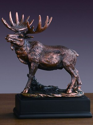 #ad Rocky Mountain Moose Sculpture Great Detail Brass Art Bronze Size: 7quot;W x 8quot; $109.50