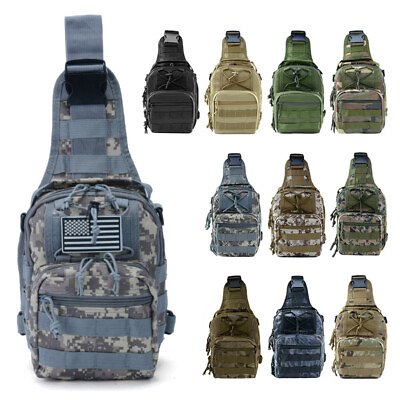 #ad Outdoor Tactical Sling Bag Military MOLLE Crossbody Pack Chest Shoulder Backpack $9.99