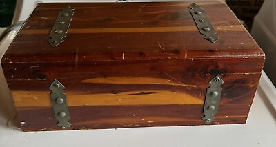 #ad Antique Unique Sold Wood Box With Handles. Circa1918 $39.99