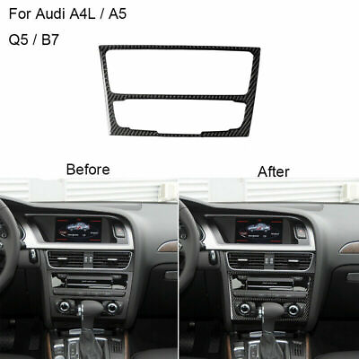 #ad FIT Audi A4 A5 Carbon Fiber Style Interior Center Control Panel Console Cover $23.91
