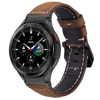 #ad Leather Band Strap For Samsung Galaxy Watch 4 Classic 40 44 42 46mm 5 Pro 45mm $12.99