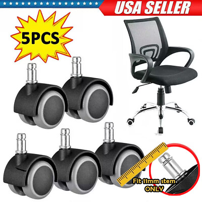 #ad 5PCS Office Chair Caster Pu Swivel Wheels Replacement Heavy Duty 2 Inch US $13.94