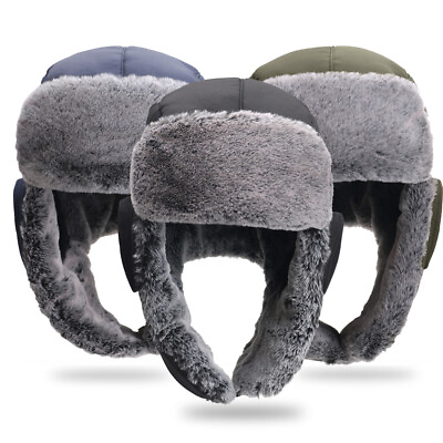 #ad Winter Fur Warm Hat Ushanka Russian Windproof Waterproof Hat with Ear Flaps $11.59