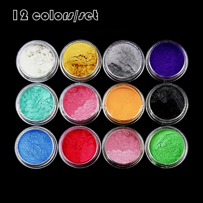 #ad 12PCS Natural Mica Pigment Powder Set for Soap Cosmetic Resin Nail Colorant Dye $5.69