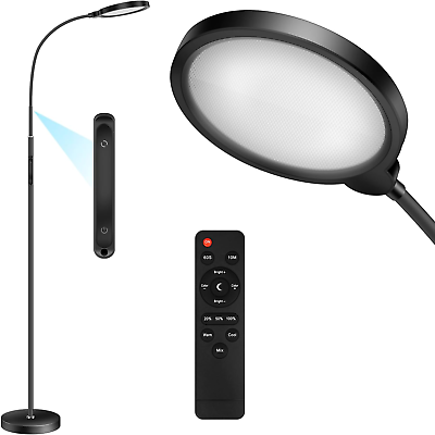 #ad LED Floor Lamp Flexible Gooseneck Floor Standing Reading Light Dimmable Remote $42.51