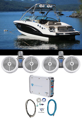 #ad 2 Rockville Dual 8quot; 800w Wakeboard Tower Speakers2 Channel AmplifierAmp Kit $409.85