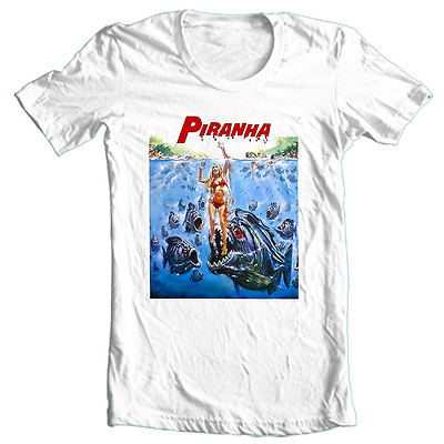 #ad Piranha Original 70#x27;s Horror Movie T Shirt Graphic Tee $19.99