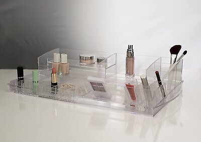 #ad 5 Piece Cosmetic Organizer Clear 4quot;H x 20.9quot;W x 11.5quot;D $43.99