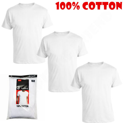 #ad Men#x27;s Crew neck T Shirt White Black 6 Pack quot;100% Cotton amp; Taglessquot; $22.99