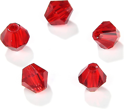 #ad 6Mm Bicone 450Pcs Red Crystal Glass Beads Faceted Bicone Shape Crystal Glass Spa $10.99