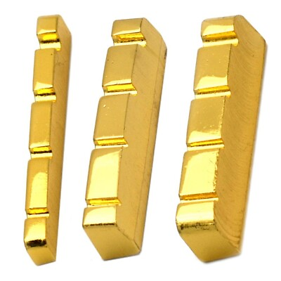#ad 1pc 4 String Slotted Brass Gold Plated Electric Bass Guitar Nut 38 42mm Quality $8.01