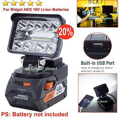 #ad Super Bright LED Work Light for Ridgid 18V Batteries 2800LM w FAST CHARGE USB $25.80