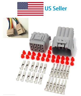 #ad 1 Set Car Part 12 Pin Way Sealed Waterproof Electrical Wire Auto Connector Plug $7.99