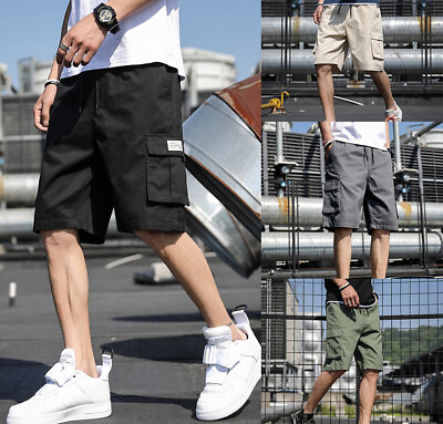 #ad ON SALE Men#x27;s Casual Fashion Chino Cargo Shorts Pants Multi Pockets Trousers $14.59