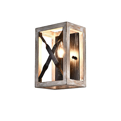 #ad Wall Lamp Indoor Lighting Rustic Wood Wall Light Farmhouse Dining Room Lighting $17.10