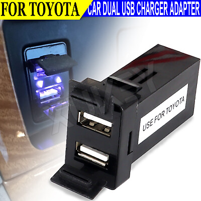 #ad Car Charger For Toyota Camry Corolla Dual USB Port Phone Charging Adapter 12 24V $9.99