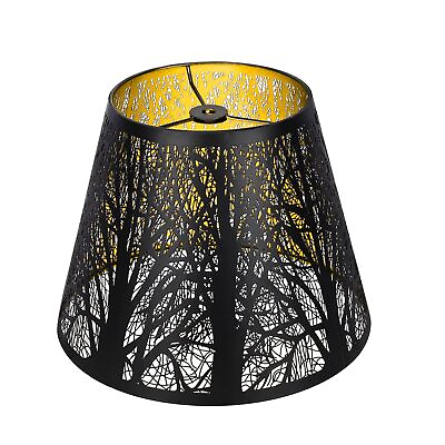 #ad Small Lamp Shade Barrel Metal Lampshade with Pattern of Trees for Table Lamp ... $40.55