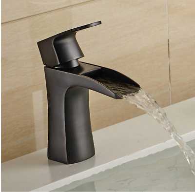 #ad YHSGY Kitchen Tap Basin Faucets Waterfall Black Taps Modern Bathroom $116 AMZ $64.99