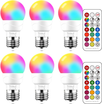 #ad Yangcsl LED Light Bulbs 40W Equivalent RGB Color Changing Light Bulb with E26 6 $32.59