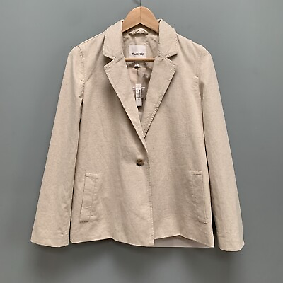 #ad Madewell Cotton Linen Beige Summer Blazer Jacket S $65.00