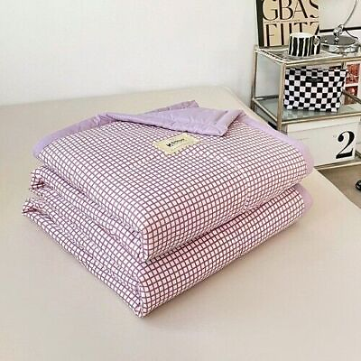 #ad 1pc Plaid Duvet for Summer Purple Blankets Full Size no pillowcase $54.63
