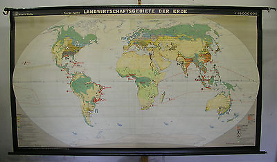 #ad Schul Wandkarte Beautiful Old Map Landschaftsgebiete 95 5 16x53 7 8in Vintage $247.66