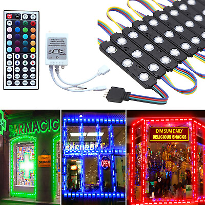 #ad 10ft 160ft RGB SMD 5050 3LED Injection Module Light w Interface DC 12V Remote $60.53