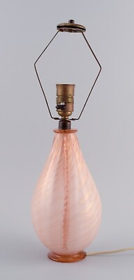 #ad Barovier and Toso Murano. Large table lamp in pink hand blown art glass. $840.00
