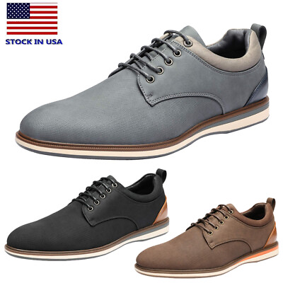 #ad Men#x27;s Fashion Oxford Casual Shoes Lace up Comfortable Dress Shoes Size 6.5 13 $31.79