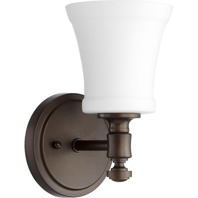 #ad 1 Light Wall Mount with Satin Opal Glass 9 Inches H by 5.13 Inches W Oiled $51.95