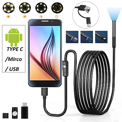 #ad 2 10M USB Endoscope Camera 5.5mm LED HD Inspection Waterproof PC Android Phone $8.29