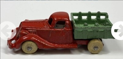 #ad Vintage ANTIQUE CAST IRON HUBLEY Arcade STAKEBODY TRUCK Cast Collectible $120.00