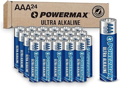 #ad AAA Alkaline Batteries 24 Pack Powermax Battery 10 Year Shelf Life Long Lasting. $8.49